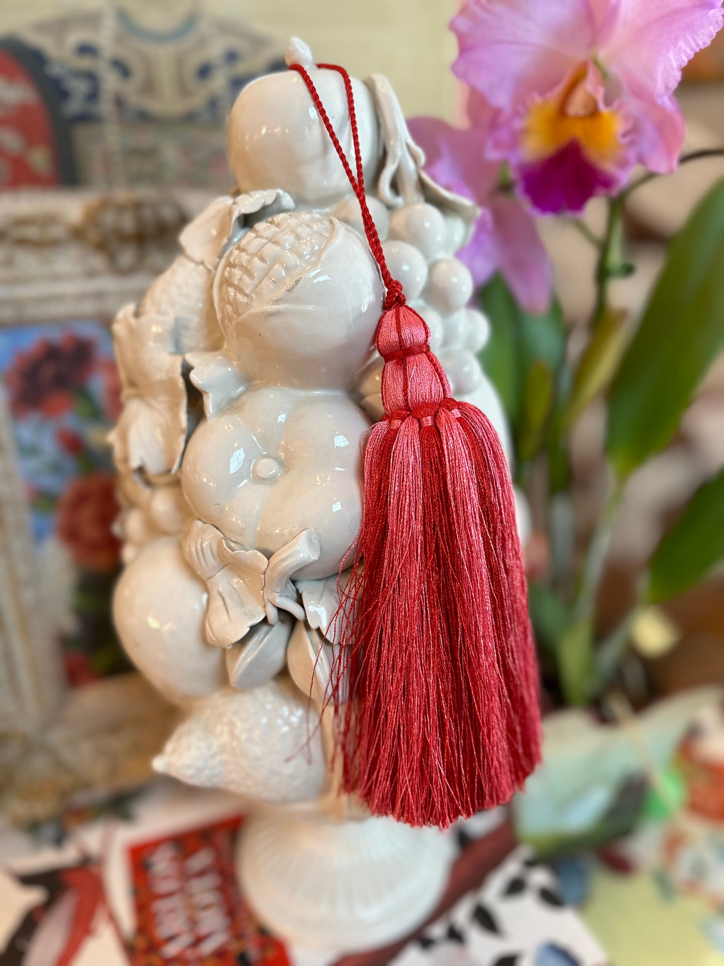 Decorative Tassel- Pink & Red 12"