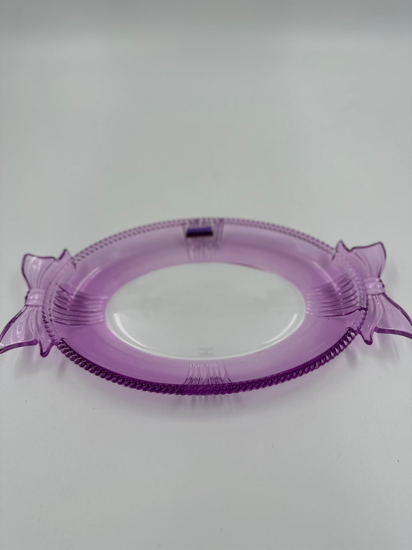 Rare: Waterford Crystal Purple Oval Bow Platter