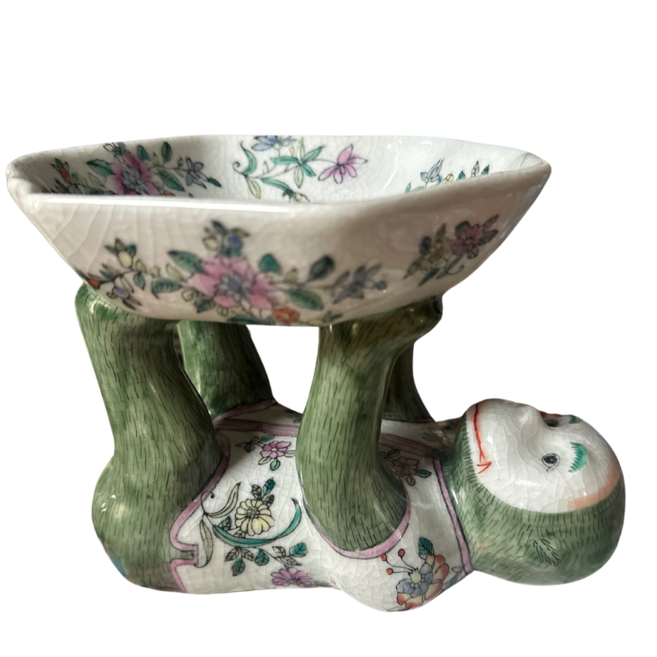 Vintage Chinoiserie Monkey Dish