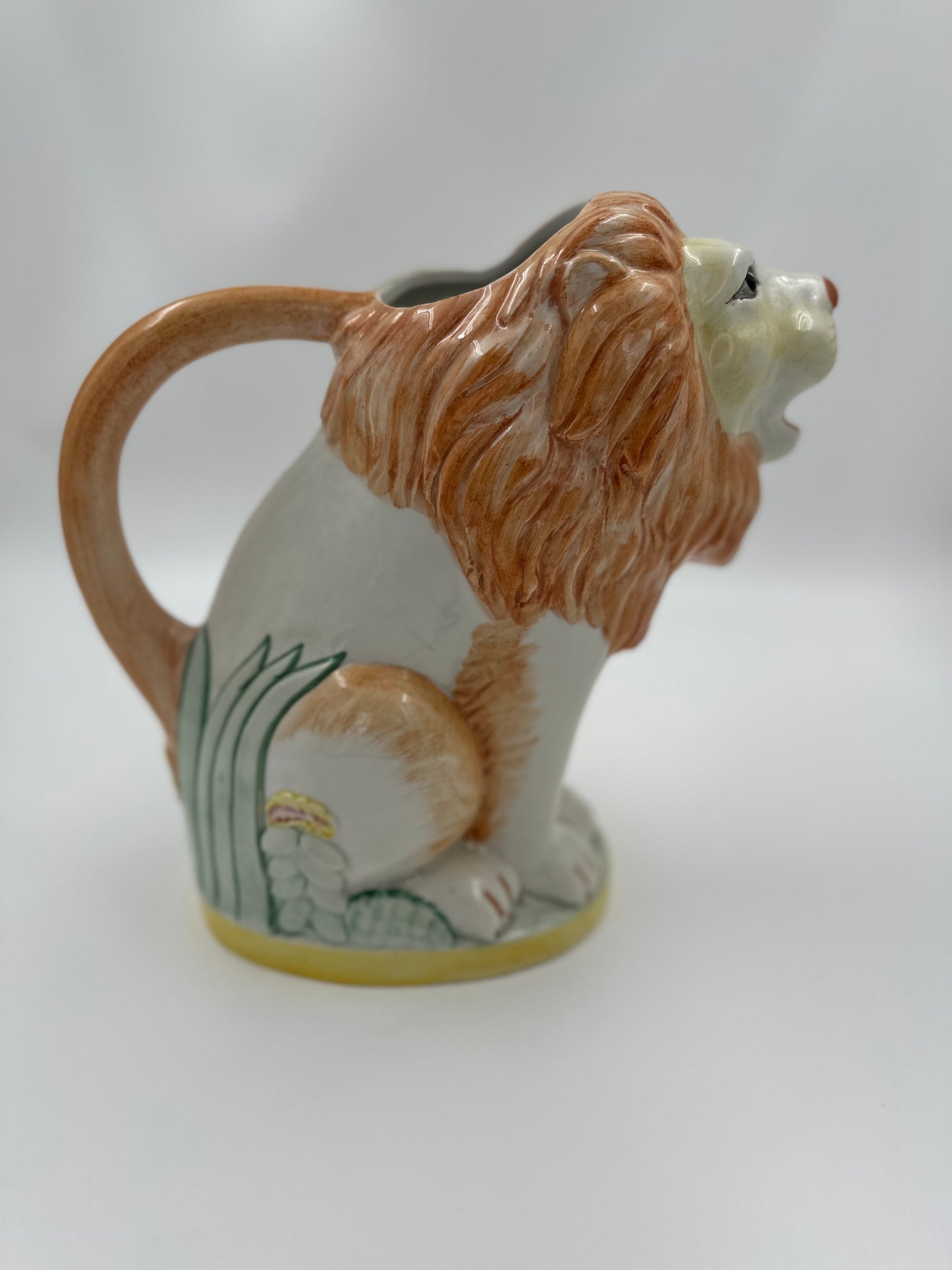 Italian Ceramic Lion PItcher by ceramicist Andrea West.