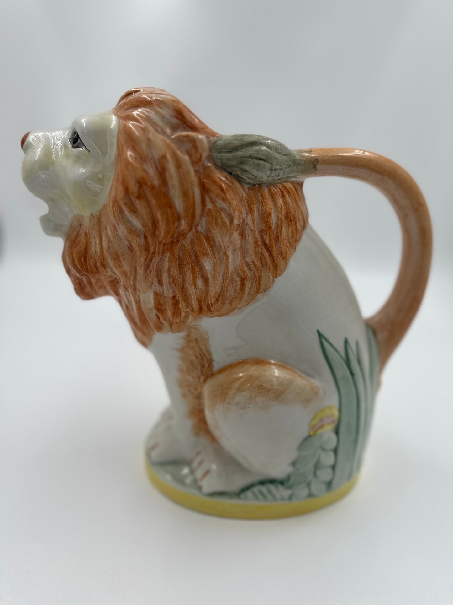 Italian Ceramic Lion PItcher by ceramicist Andrea West.