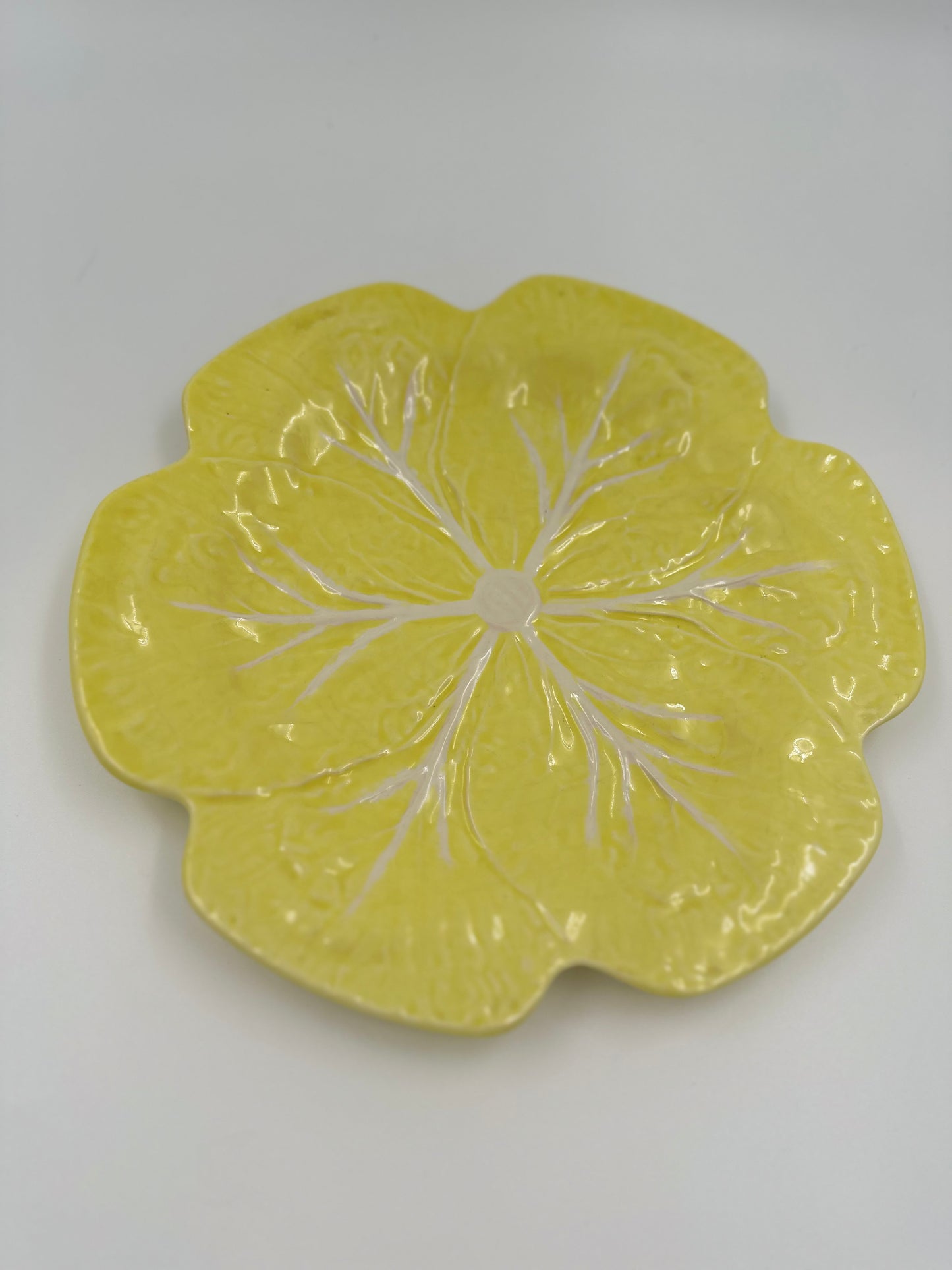 Cabbage Yellow 10.5" Dinner Plate (Round Platter) by Bordallo Pinheiro