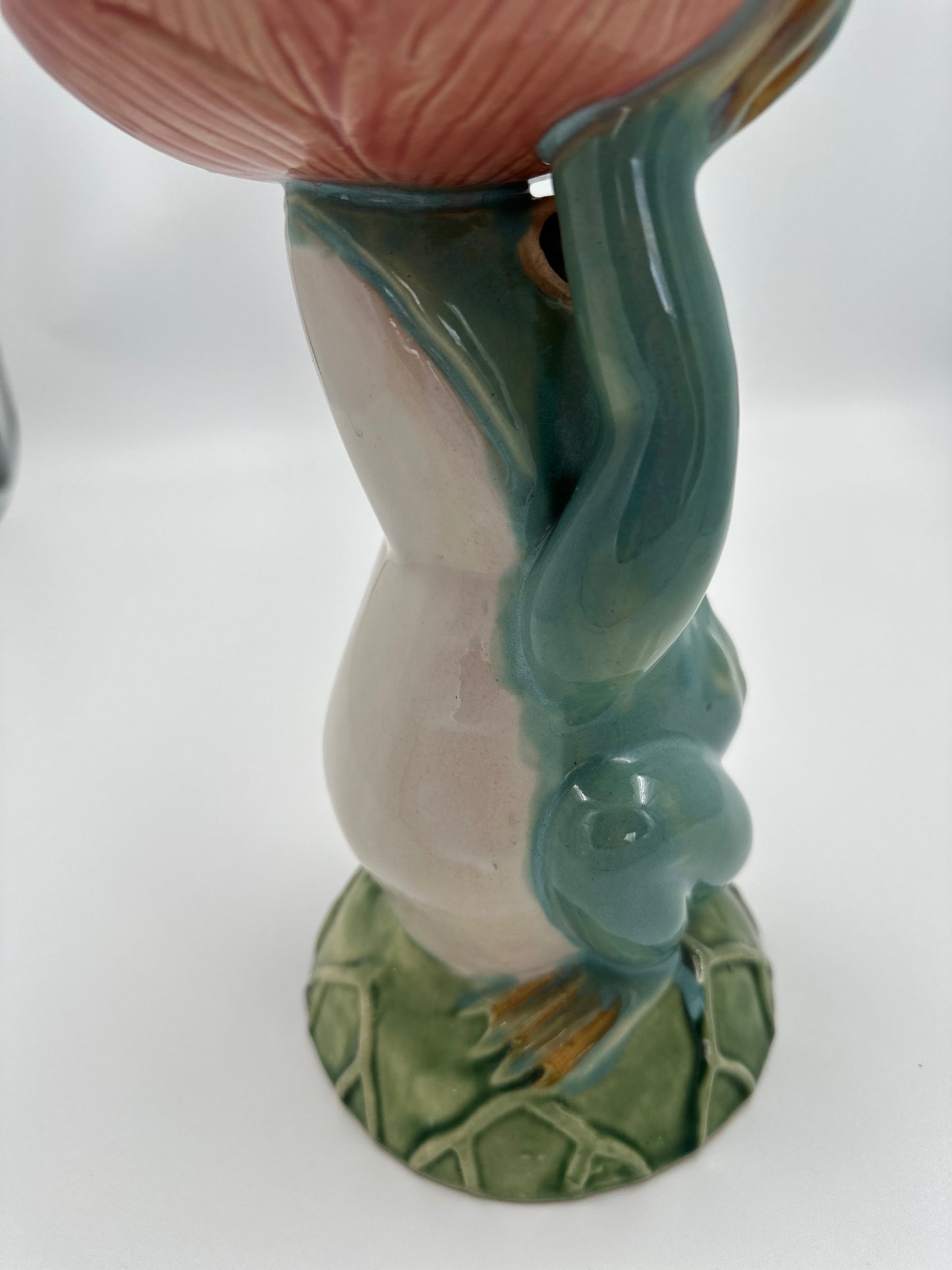 Large 10" Vintage Ceramic Frog Pedestal