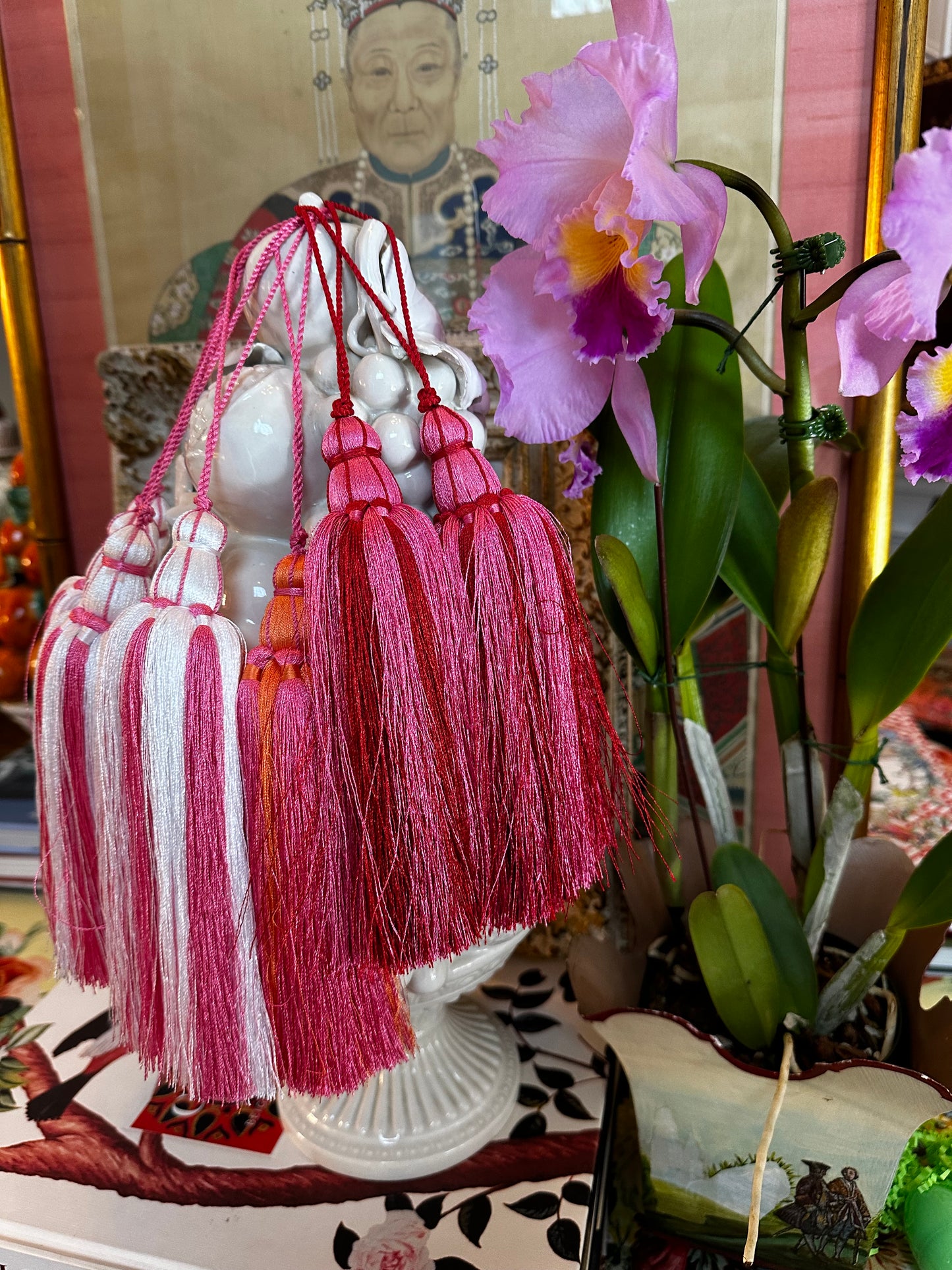 Decorative Tassel- Pink & Red 12"