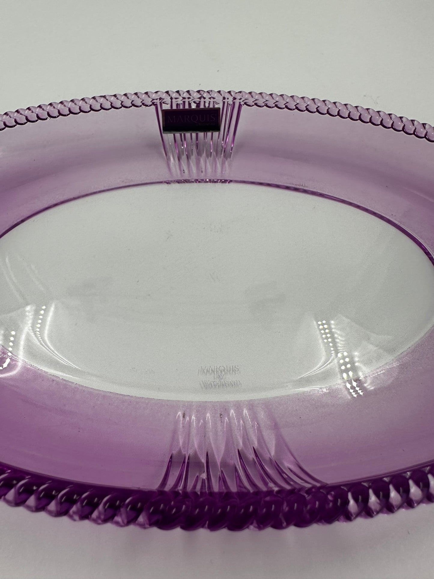 Rare: Waterford Crystal Purple Oval Bow Platter