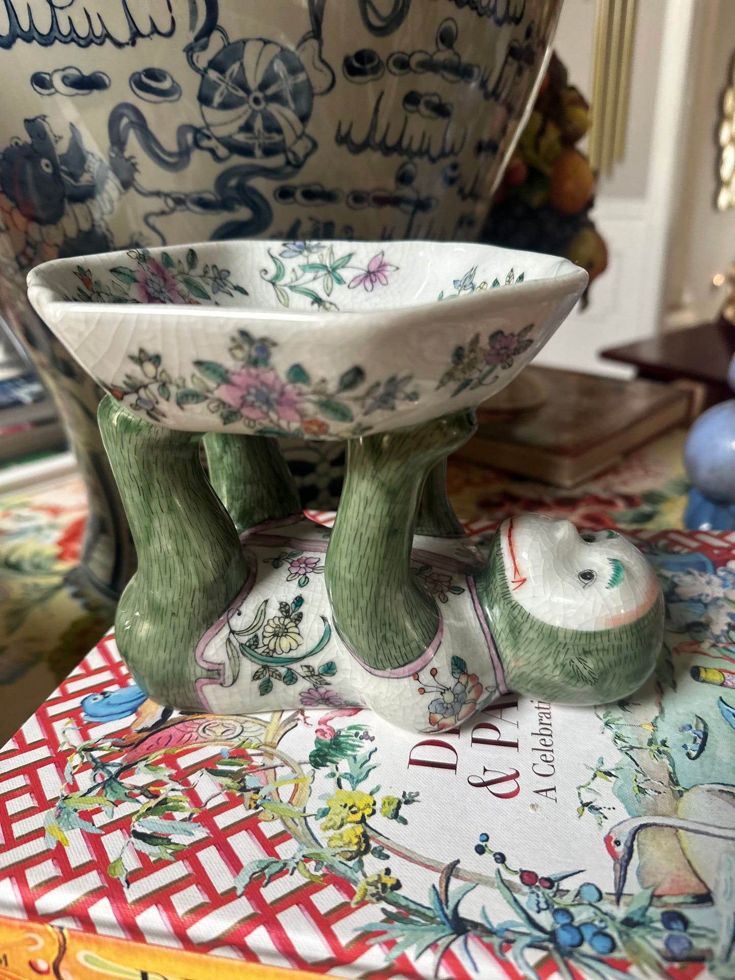 Vintage Chinoiserie Monkey Dish