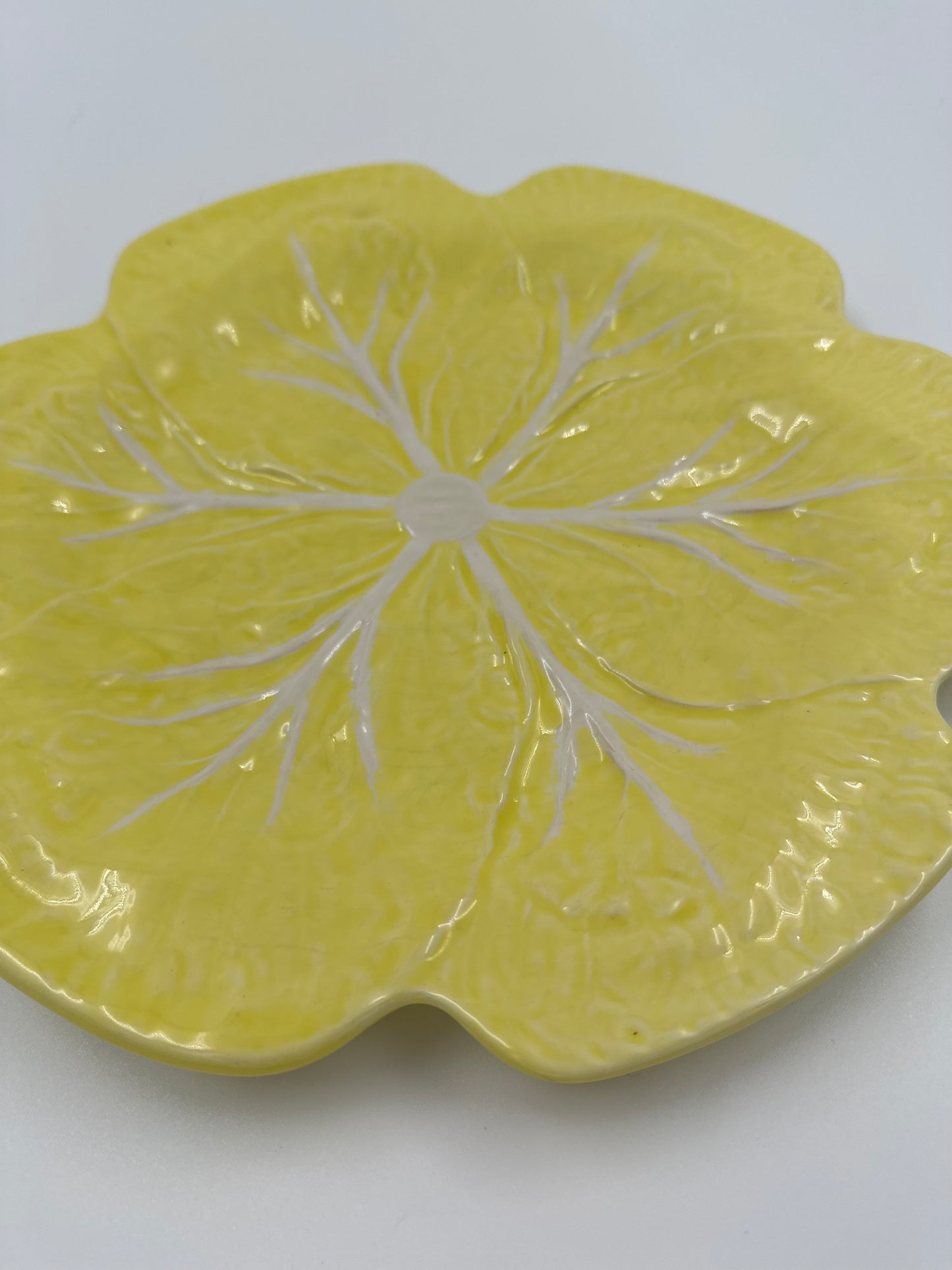 Cabbage Yellow 10.5" Dinner Plate (Round Platter) by Bordallo Pinheiro