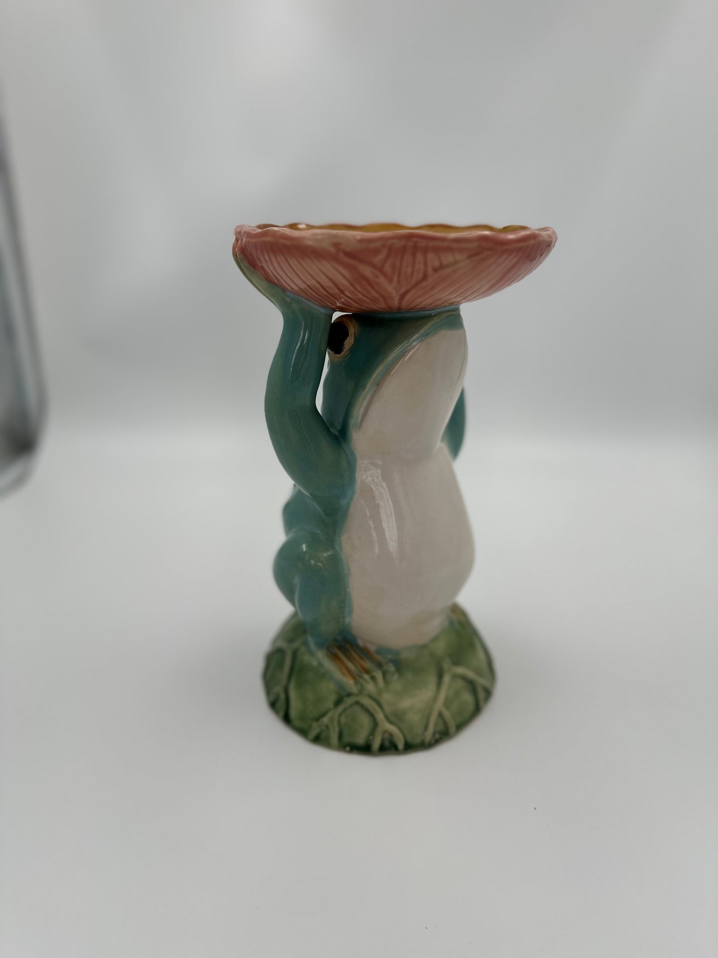 Large 10" Vintage Ceramic Frog Pedestal