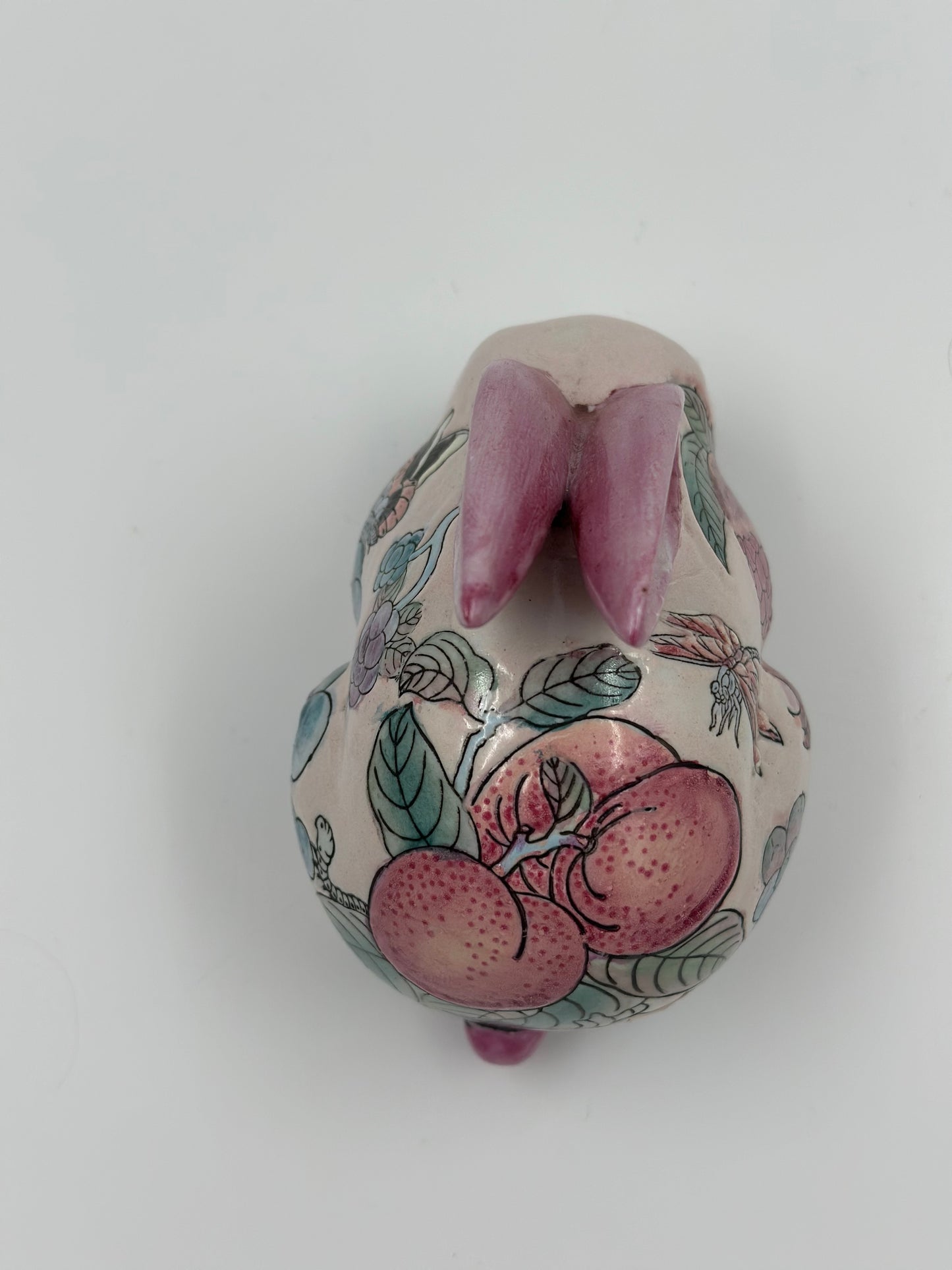 Floral Chinoiserie Baby Bunny with Plum Motif