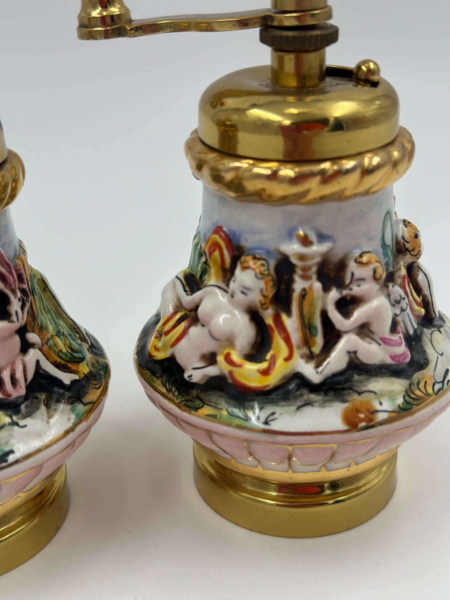 Vintage Compodimonte Made in Italy Salt Shaker & Pepper Grinder