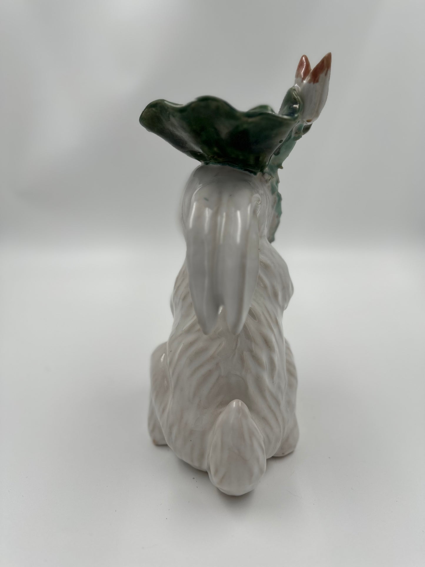 Glazed Bunny Vase with Water Lily Umbrella