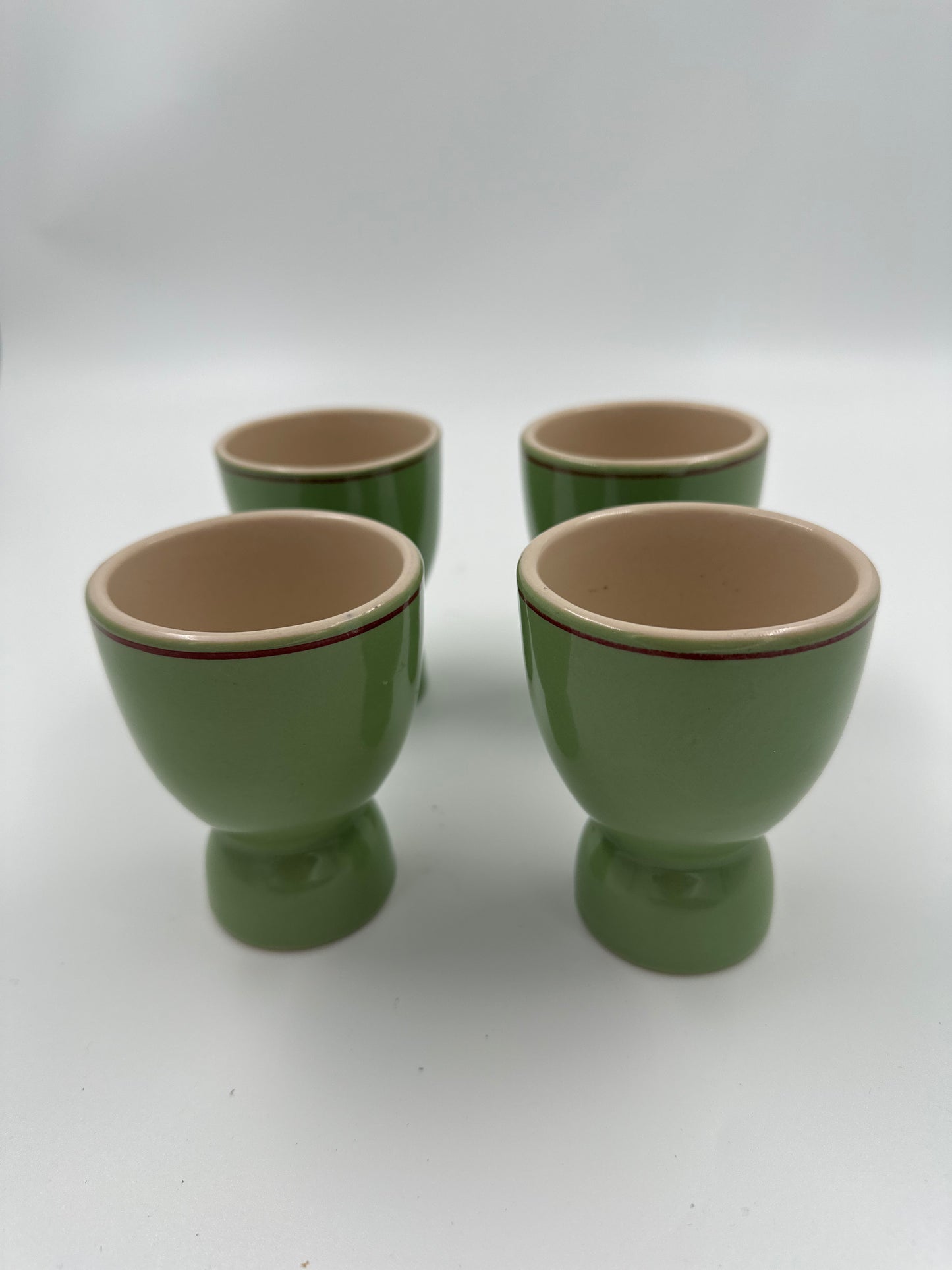 Set of Four (4) Spring Tablescape Green Egg Cups