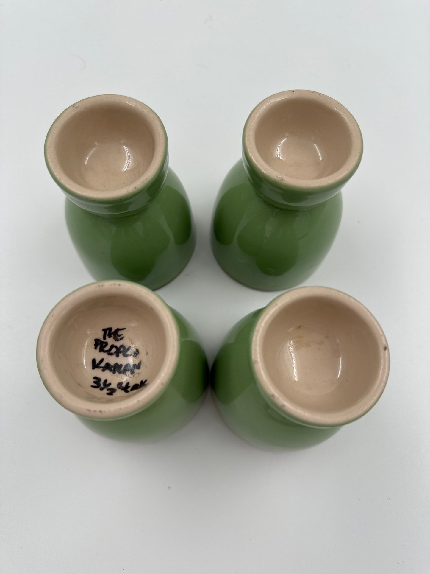 Set of Four (4) Spring Tablescape Green Egg Cups