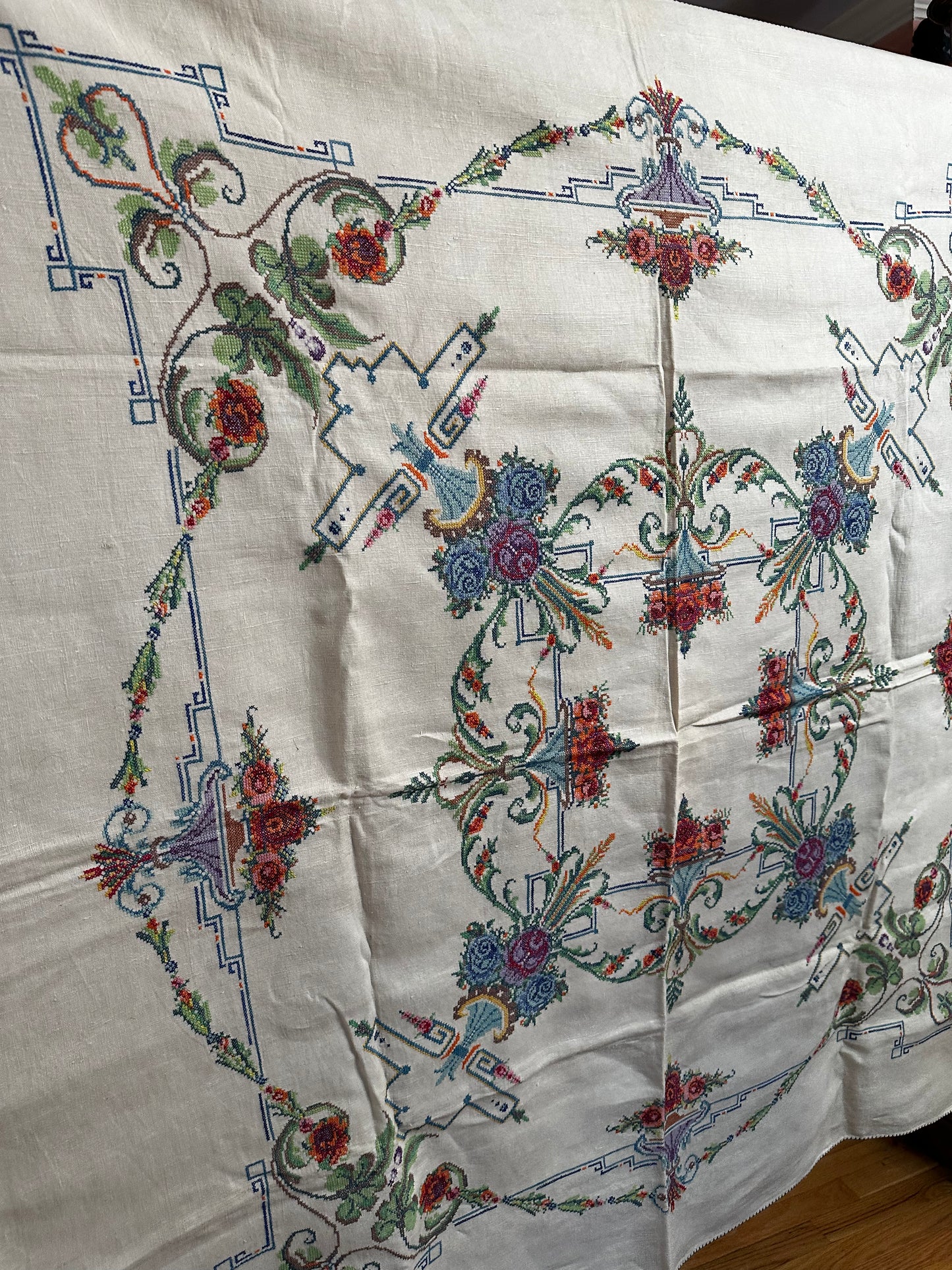 Vintage Embroidered Tablecloth