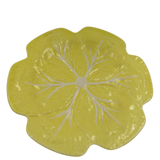 Cabbage Yellow 10.5" Dinner Plate (Round Platter) by Bordallo Pinheiro