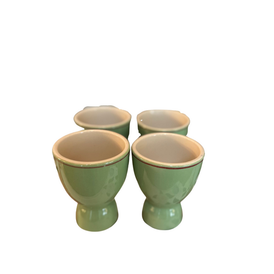 Set of Four (4) Spring Tablescape Green Egg Cups