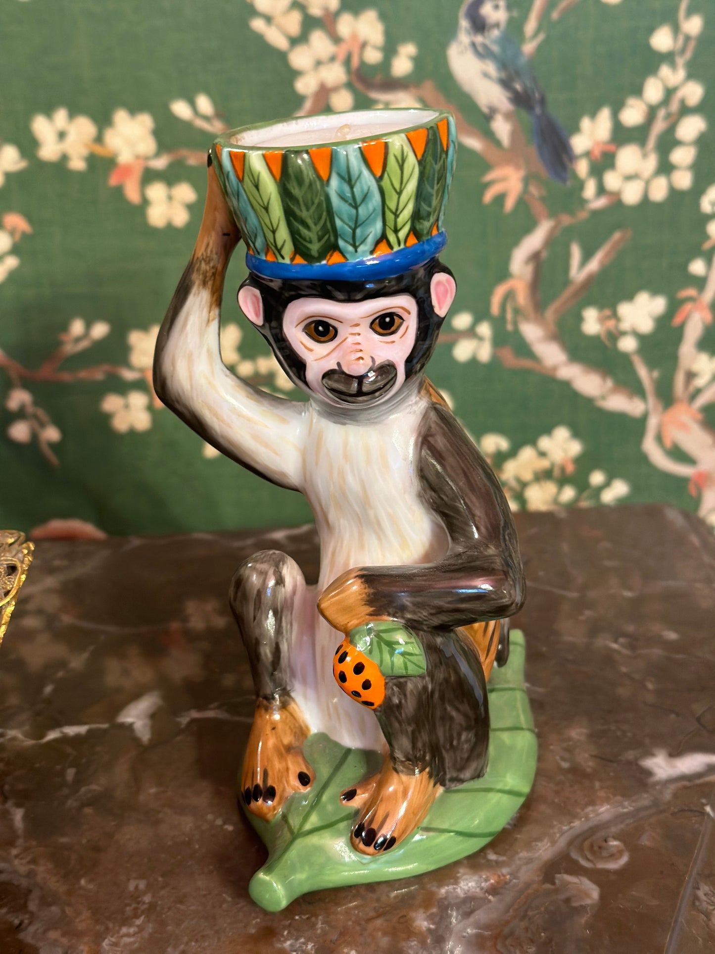 Vintage Lynn Chase Designs Monkey Business Candle Holder