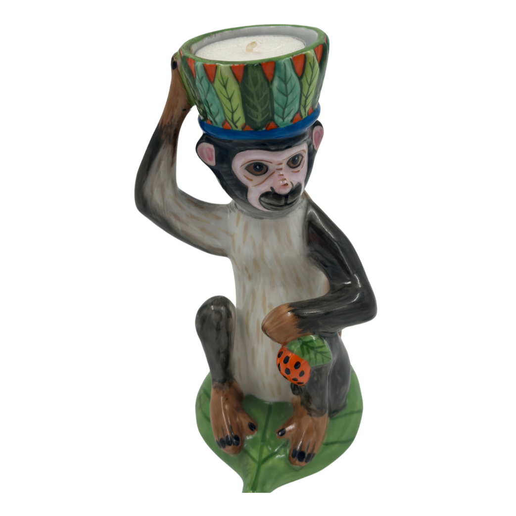 Vintage Lynn Chase Designs Monkey Business Candle Holder